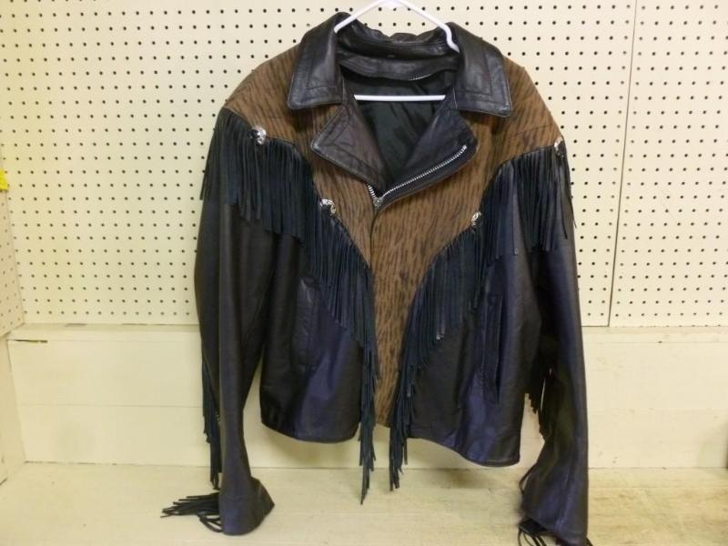 Nice fringed leather jacket, cannot...