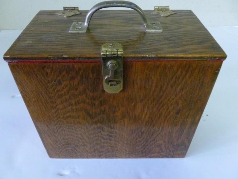 Vintage wood and brass hardware fli...