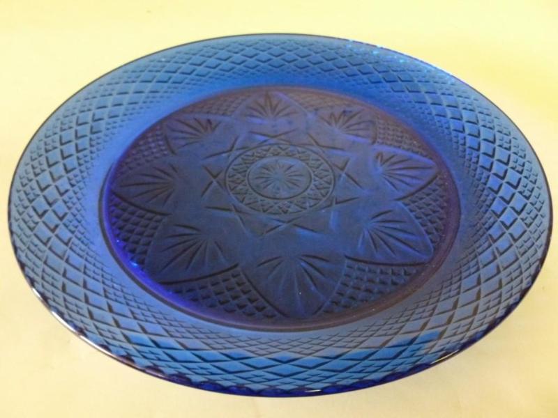 Beautiful cobalt blue cut glass ser...