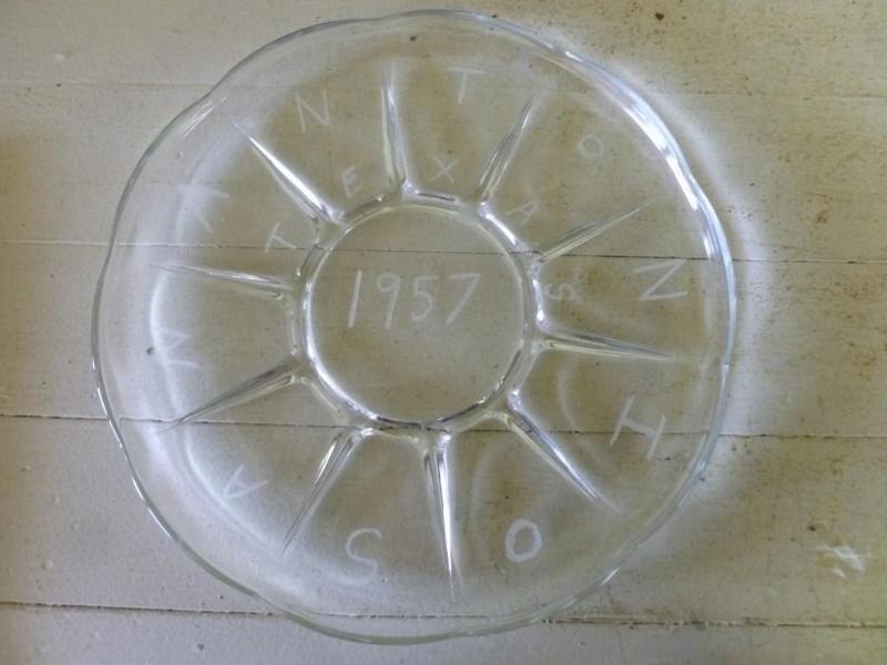 Vintage 1957 glass serving platter ...