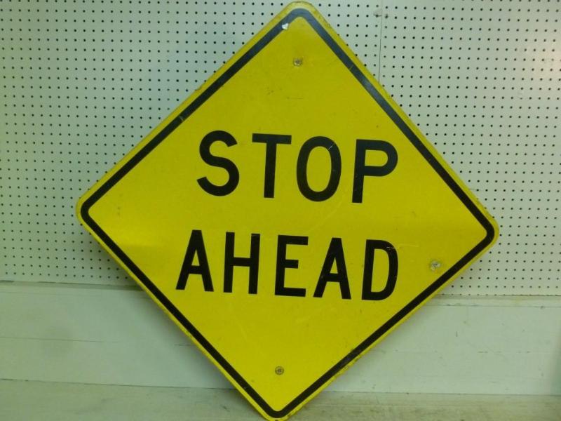 Large Stop Ahead heavy gage metal r...