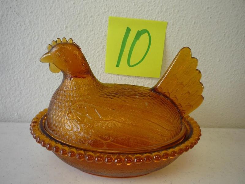 Nesting Amber Chicken Jar....