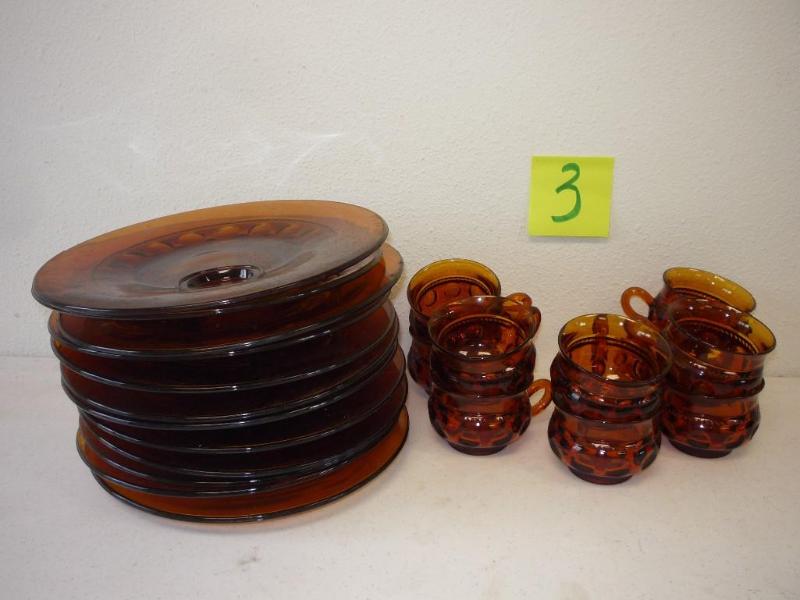 Vintage Amber Kings Crown Thumbprin...