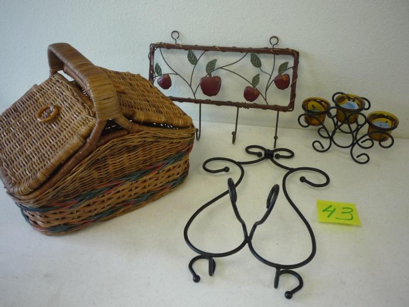 Misc. with Nice Vintage Basket and ...