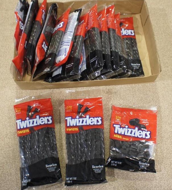 lot 20 image: Twizzlers Black licorice. 7 oz bags...