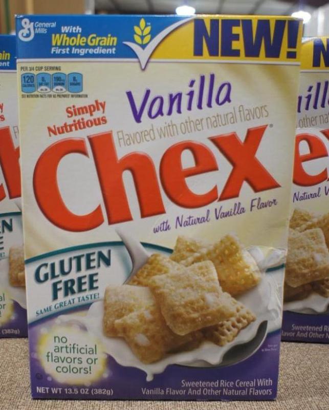 lot 49 image: Chex Vanilla cereal 13.oz boxes. Ap...