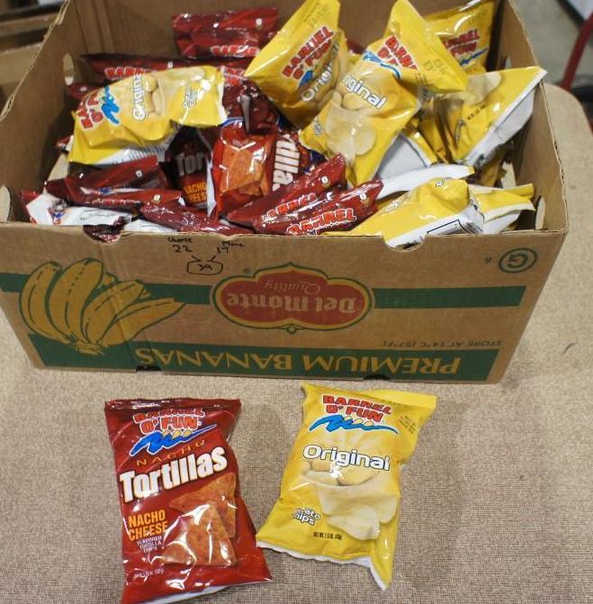 lot 70 image: Barrel o Fun Potato chips Tortill...