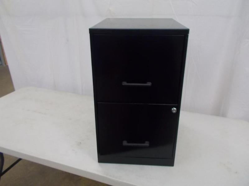A black metal file cabinet.&nbsp&n...