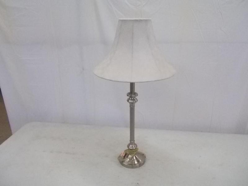 Brushed nickel table lamp.&nbsp&nb...