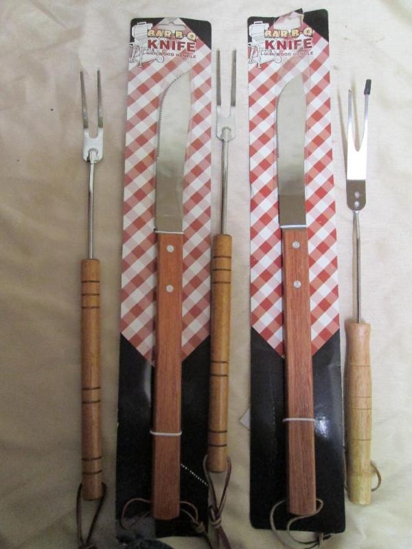Lot of new barbeque forks and knive...