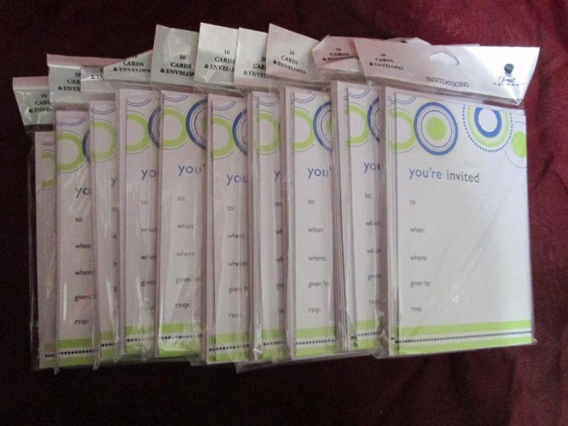 Lot of 10 packages of generic invit...