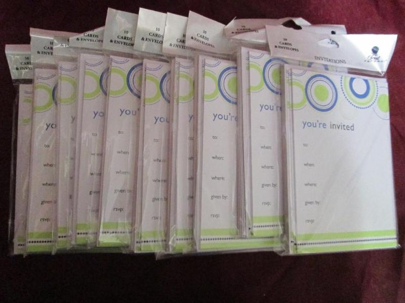 Lot of 10 packages of generic invit...