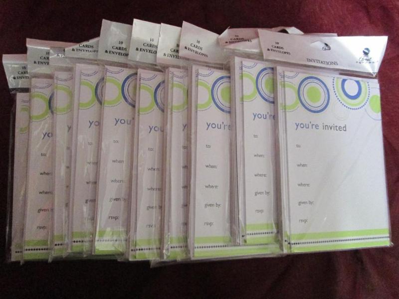 Lot of 10 packages of generic invit...