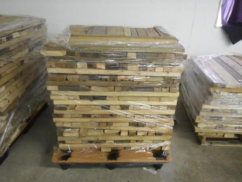 pallet of pallet racking wood shelf...