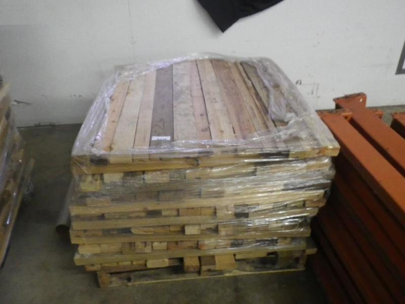 pallet of pallet racking wood shelf...