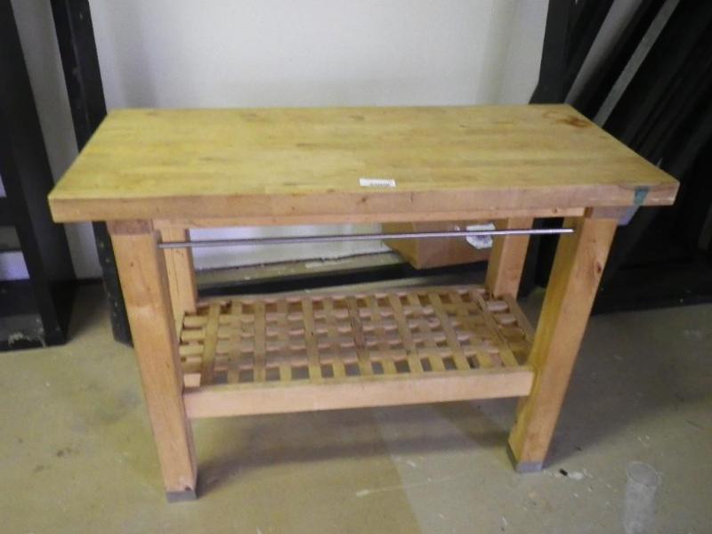 butcher block table...