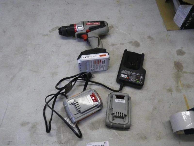 craftsman driver, 3 batteries, char...