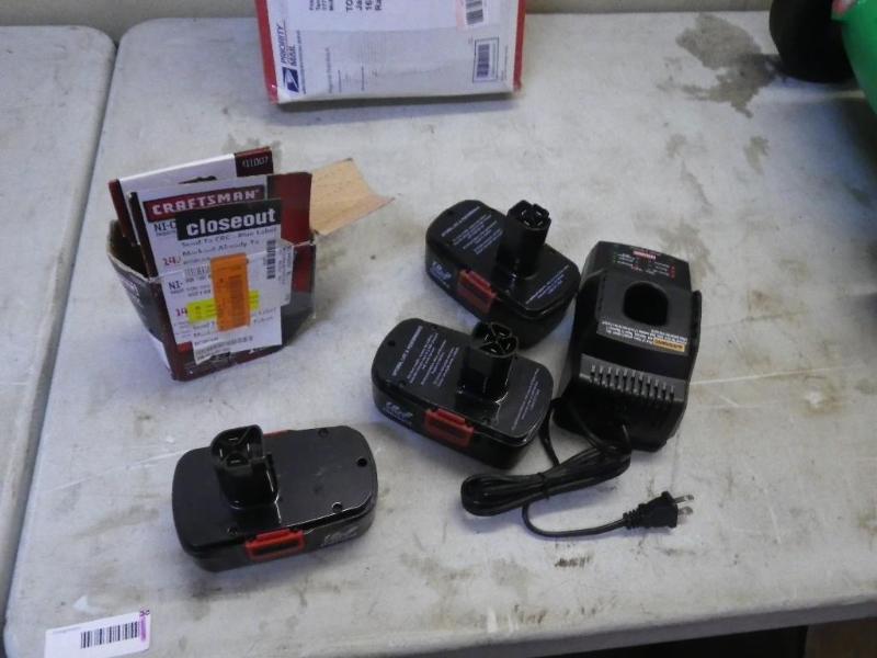 craftsman batteries and charger, co...
