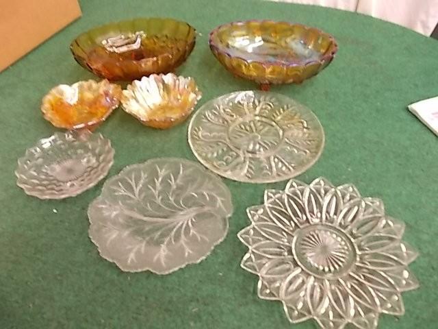 lot 25 image: Amber Glass, Candy Dishes, Fancy Pl...