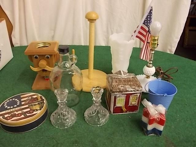 lot 27 image: Box Lot Of Americana, Milk Glass Va...