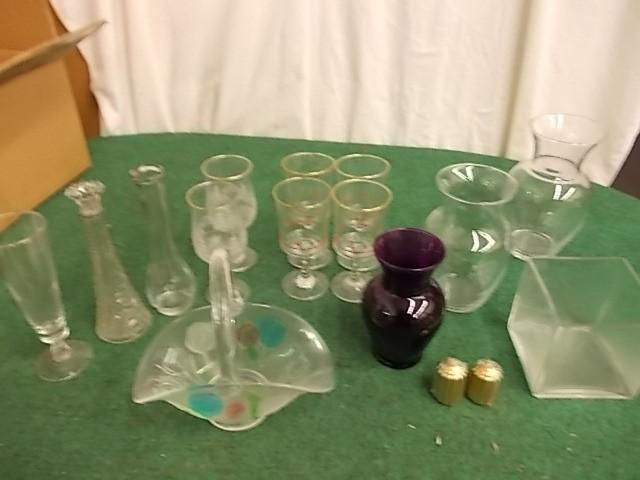 lot 31 image: Goblets, Glassware, Purple Glass Va...
