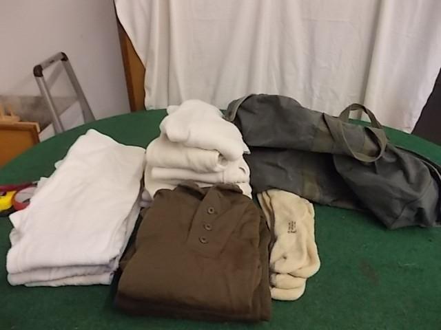 lot 37 image: Canvas Duffel Full Of Long Johns &a...
