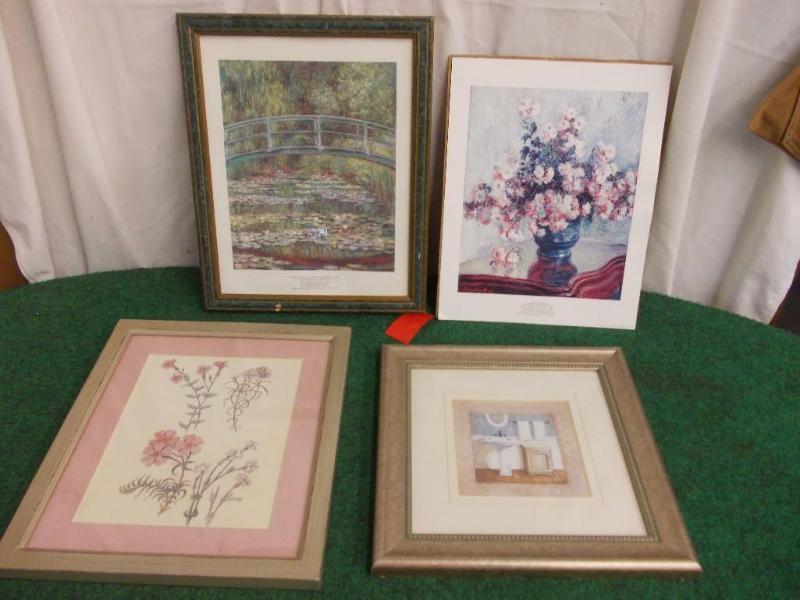lot 65 image: 2- Monet Prints Bridge Over A Pool...