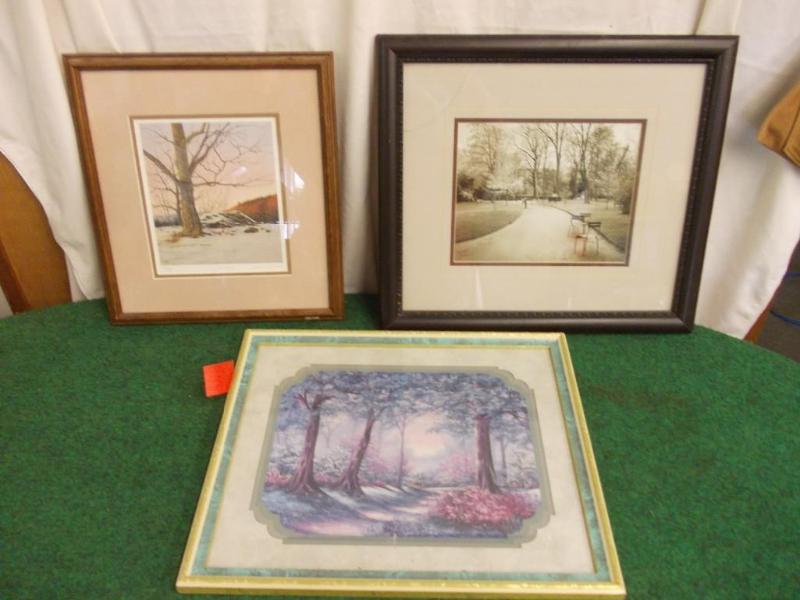 lot 67 image: 3-Assorted Tree Pictures (1-Signed ...