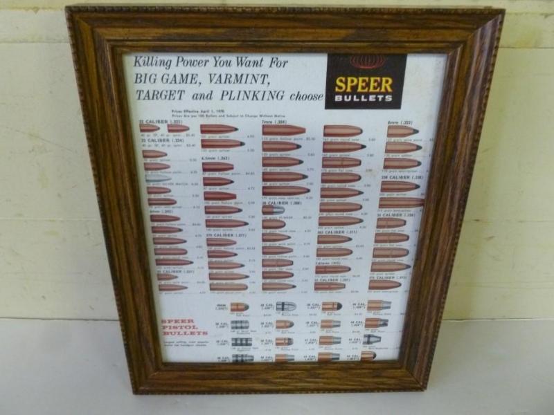 lot 56 image: Vintage Speer Bullets framed advert...