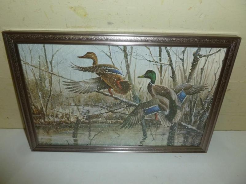 lot 69 image: Killen - Mallard Ducks metal framed...