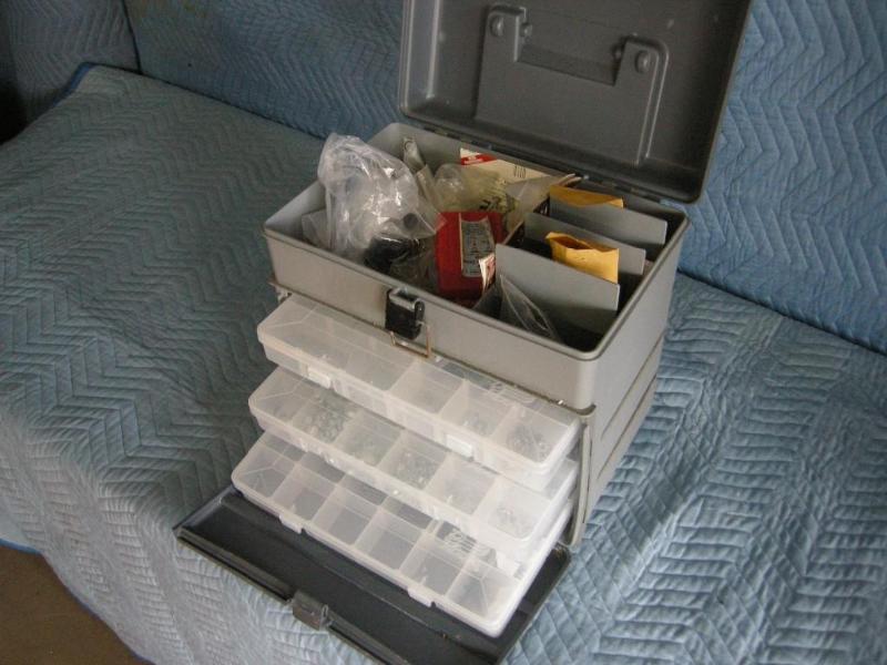 lot 114 image: Plano box with screws, nuts, bolts