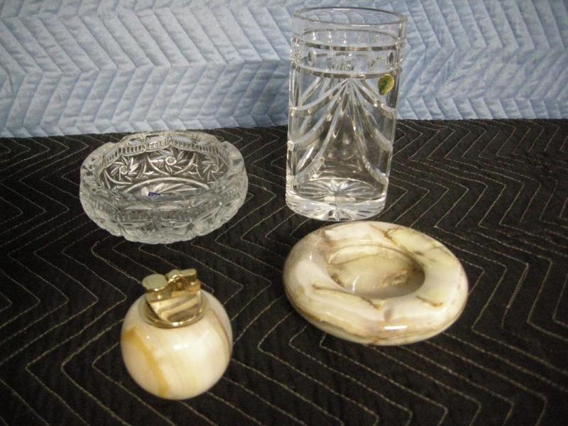 lot 29 image: Waterford crystal and onyx pieces