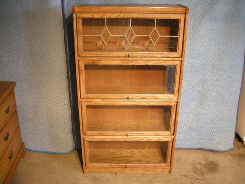 lot 63 image: Modern Oak Lawyer-style Bookcase