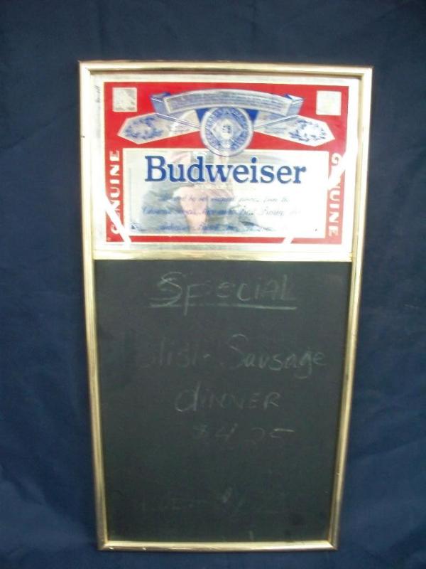Budweiser Beer Mirror with Chalk Bo...