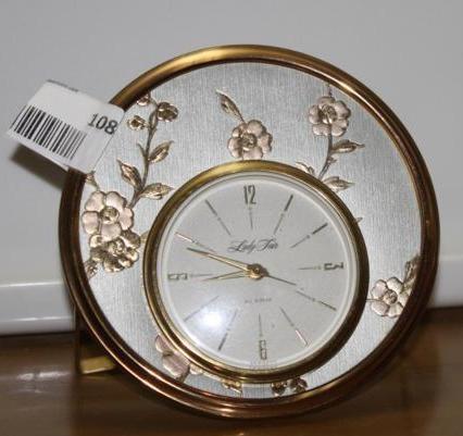 lot 108 image: German Lady Fair clock and alarm 5 ...