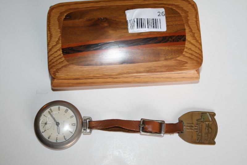 lot 142 image: Westclox pocket watch with Internat...
