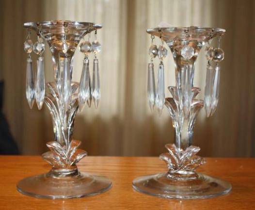 lot 173 image: Blown glass birds, Crystal candle h...