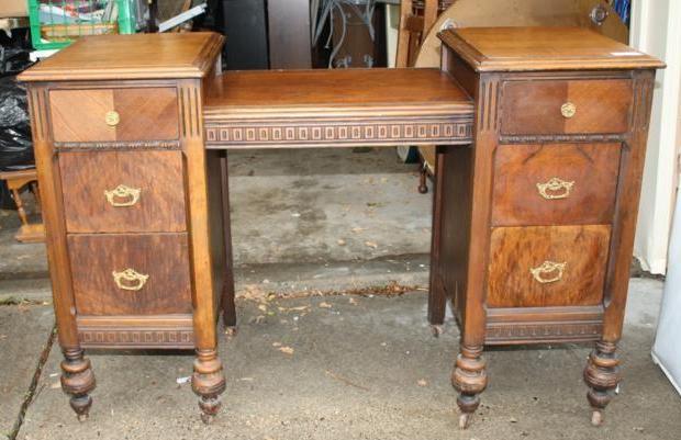 lot 218 image: Antique desk by Lambeth furniture 4...
