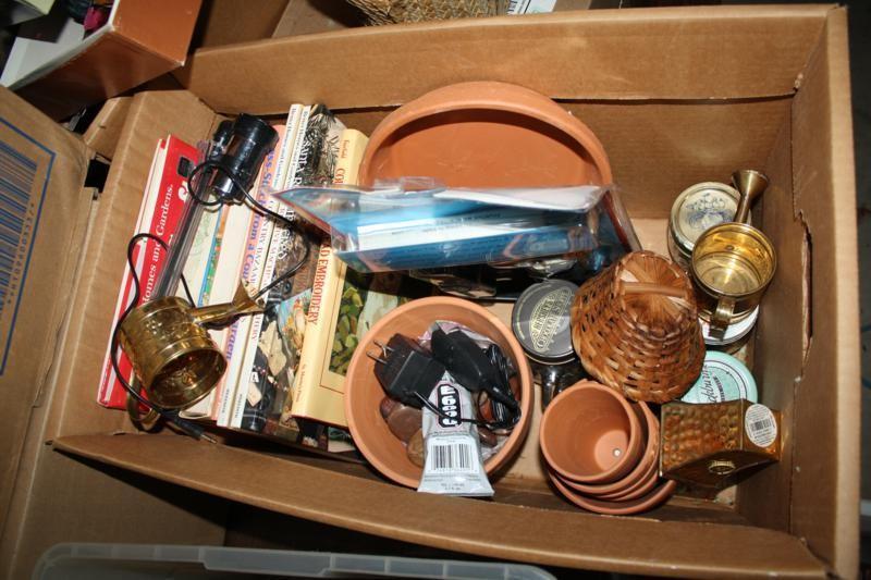 lot 221 image: Marbles, fountain pump, clay pots, ...