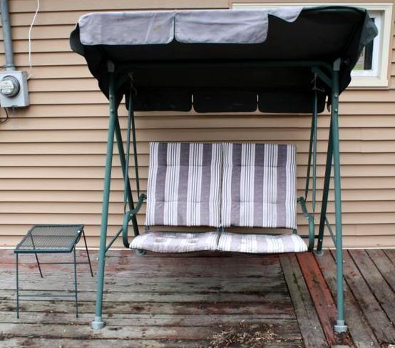 lot 233 image: Metal porch swing glider 58" l...