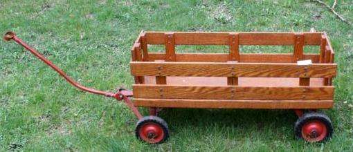 lot 235 image: Wood wagon 40 x 16 x 20...
