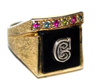 lot 29 image: Mens Initial Ring