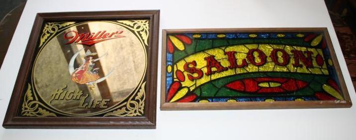 lot 70 image: Miller High Life mirror 14.5 x 14.5...