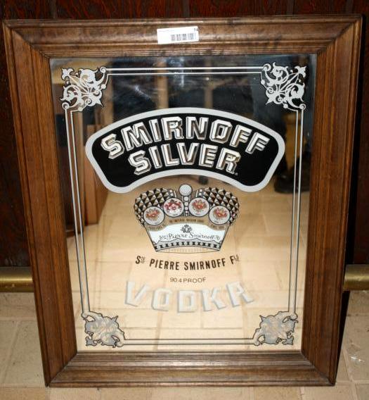 lot 74 image: Smirnoff silver mirror with nice wo...