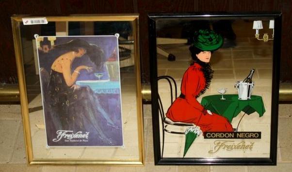 lot 76 image: Freixenet bar mirror - two shown co...
