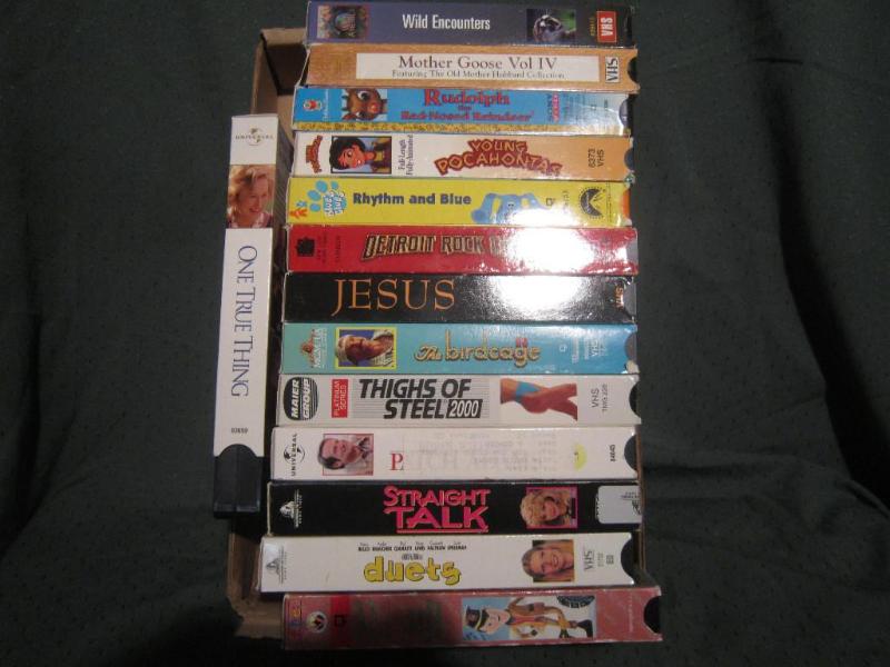 lot 123 image: Box of 14 VHS ...