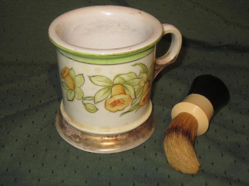 lot 128 image: German Shaving Mug stamped with 3cr...