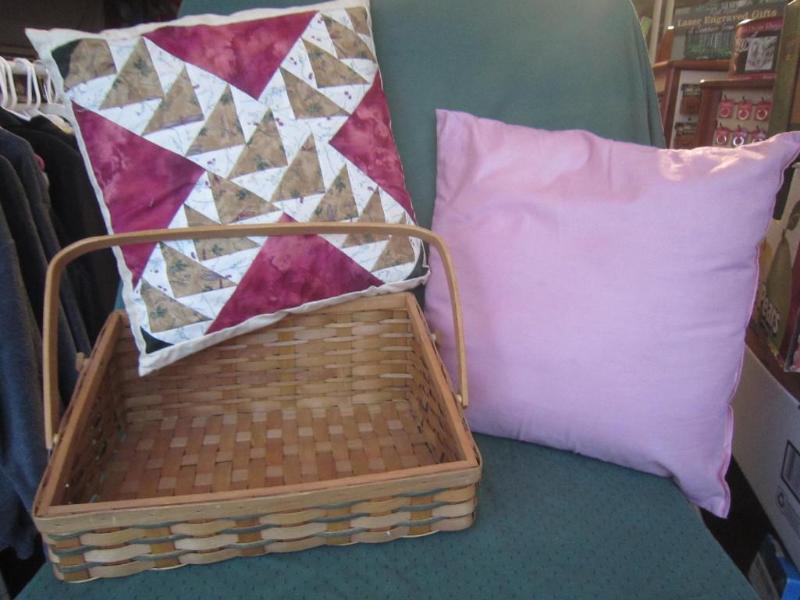 lot 167 image: Basket and 2 Pillows...