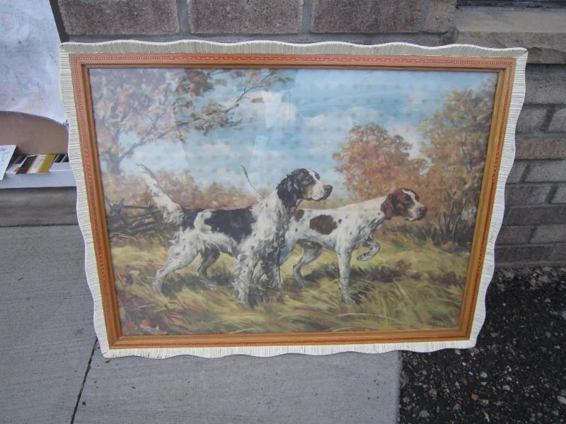 lot 227 image: Large Dog Picture 32 x 24 Artist  ...