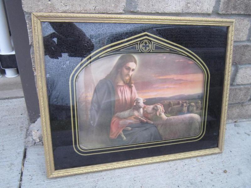 lot 229 image: Jesus Picture 17 x13 mat portion is...